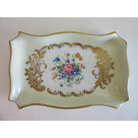 Set of Two Vintage Ceramic Made in France Floral Pattern Ashtrays Small - Picture 3 of 4